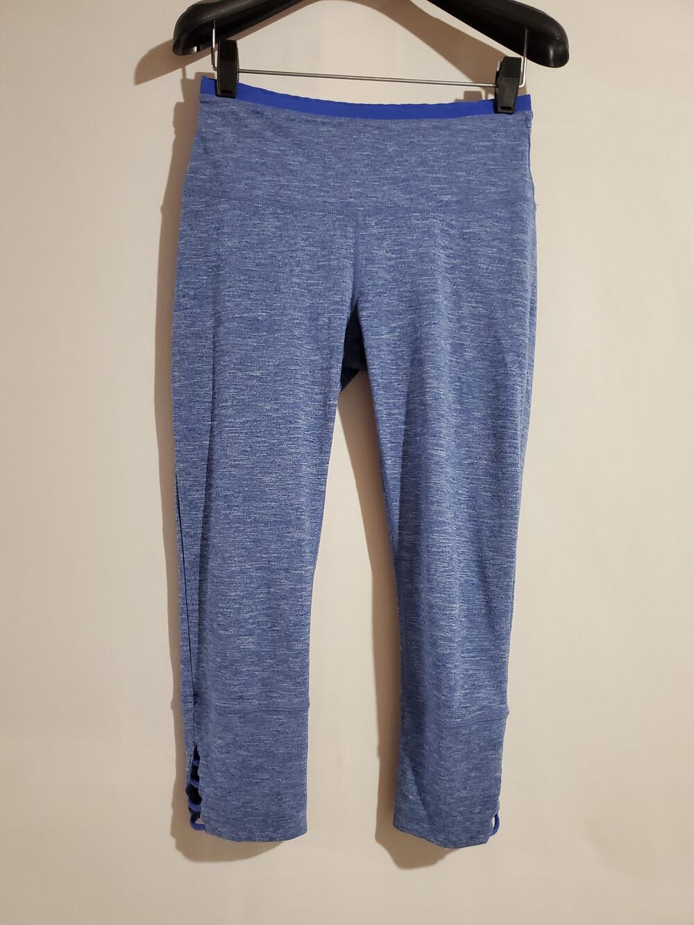 PrAna Tori Capri Leggings Heather Violet Womens Size S Strappy Ankle Knit Capri
